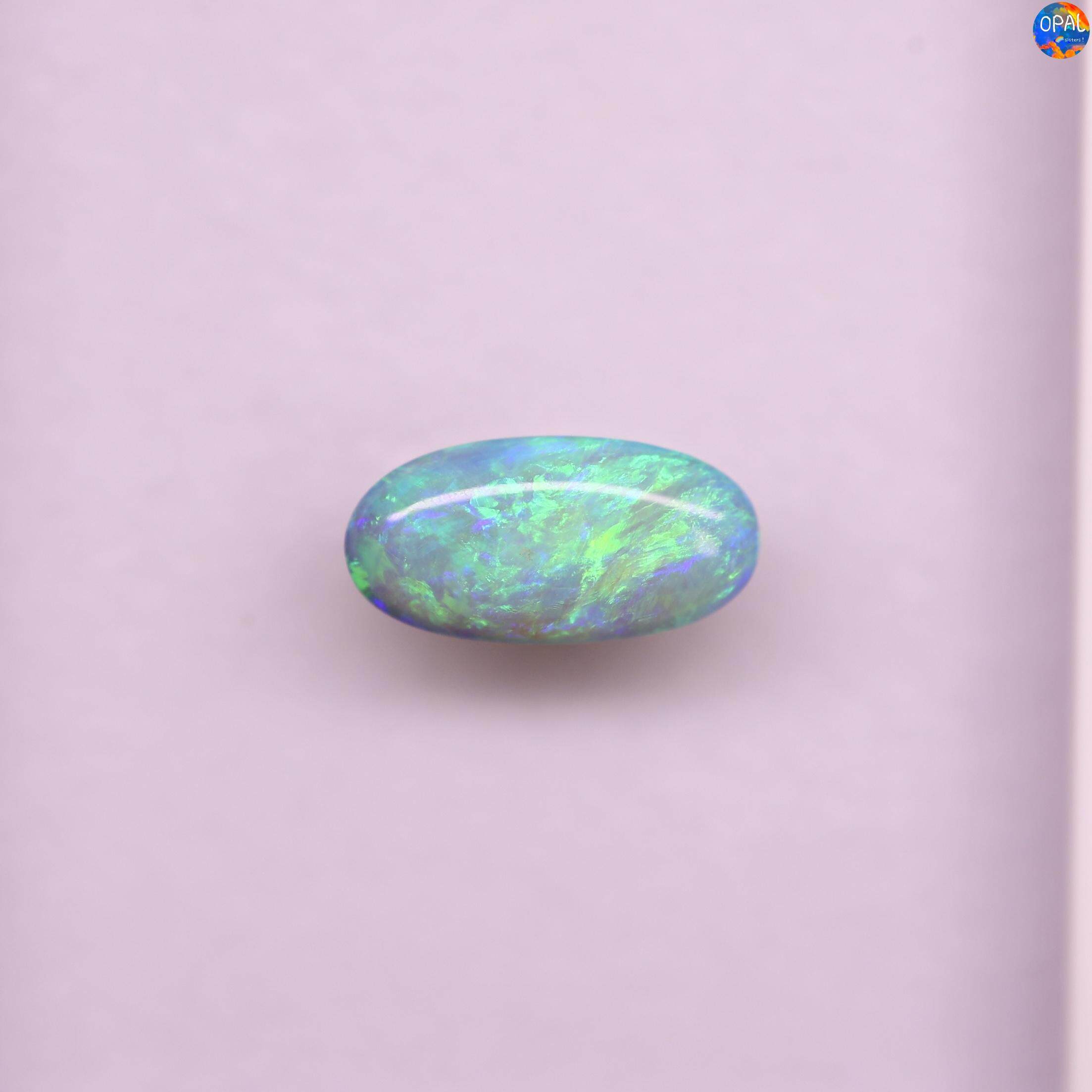 澳大利亚闪电岭天然蓝绿彩水晶欧泊裸石戒面可定制镶嵌戒指吊坠