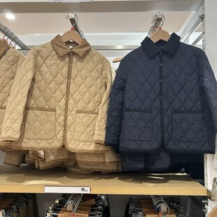 日单童装男童女童秋冬绗缝衬衫式茄克棉服外套菱形夹克棉衣471392