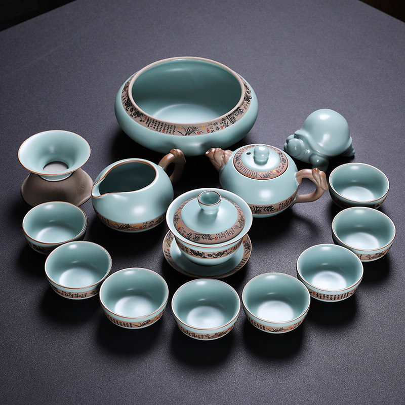 汝窑功夫茶具套装2026新款茶杯轻奢高档高端大气全套一整套年轻人