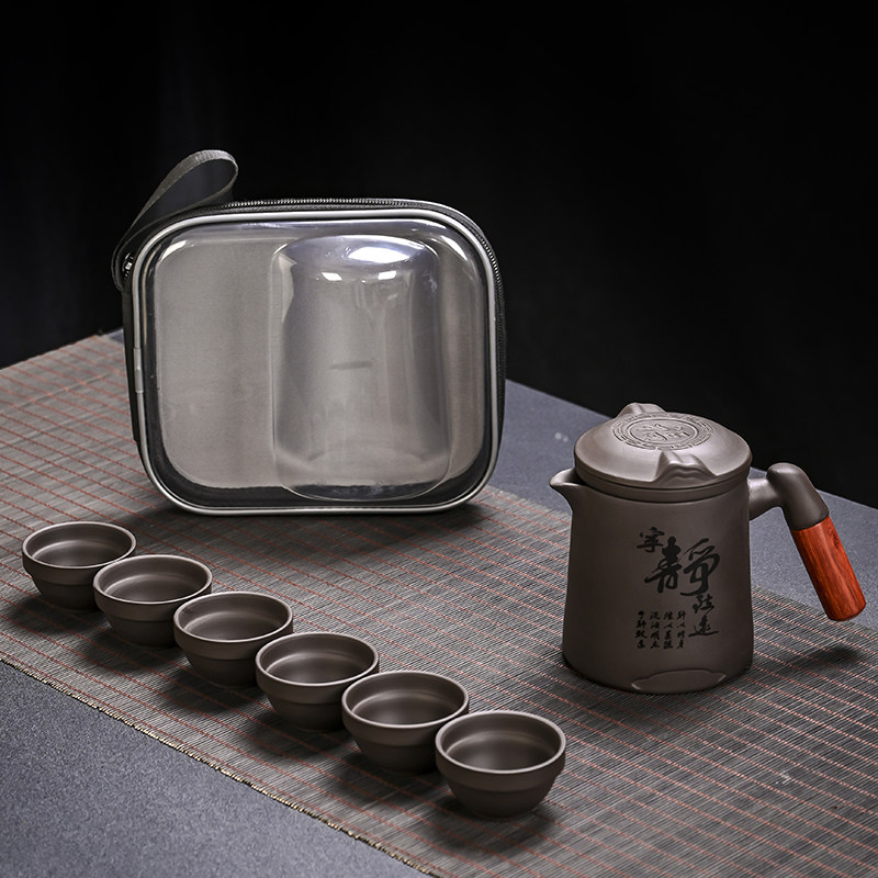 原矿紫砂马克杯带盖过滤家用办公喝水杯中式复古简约泡茶旅行茶具