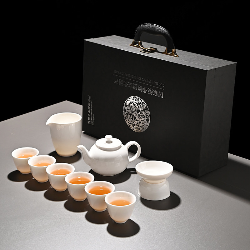 羊脂玉德化白瓷功夫泡茶具图片