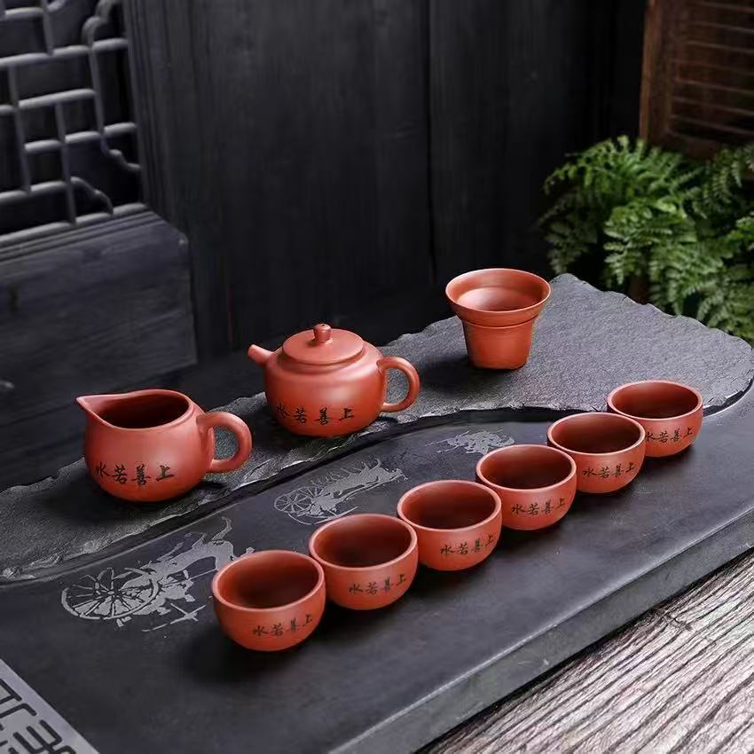 10头桑扁上善若水手绘陶瓷茶具居家品茗轻奢雅致功夫茶器茶道雅致