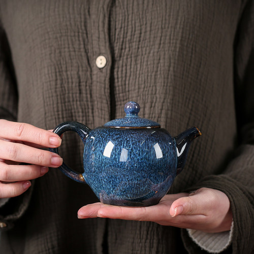 窑变泡茶壶单壶陶瓷家用煮茶器敬茶水壶冲茶具大容量均瓷单人女士
