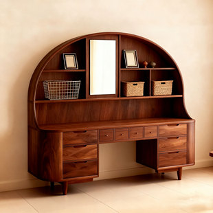 宋氏美学白蜡木黑胡桃梳妆台卧室斗柜设计师同款化妆桌高端定制