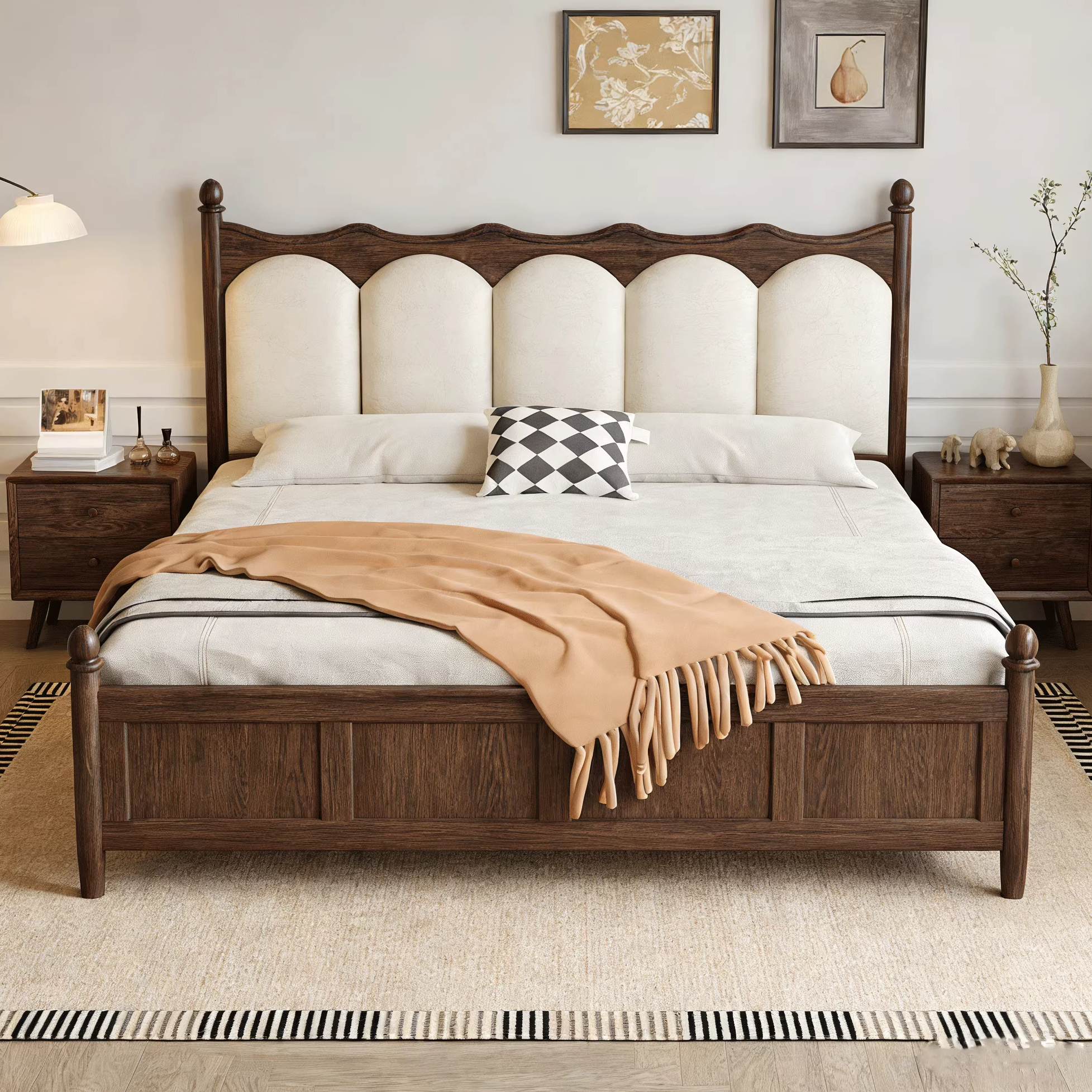 宋式美学黑胡桃木大床儿童床卧室酒店高端定制双人床设计师同款,住宅家具,实木床,淘宝优惠券,粉丝福利购,淘宝优惠卷