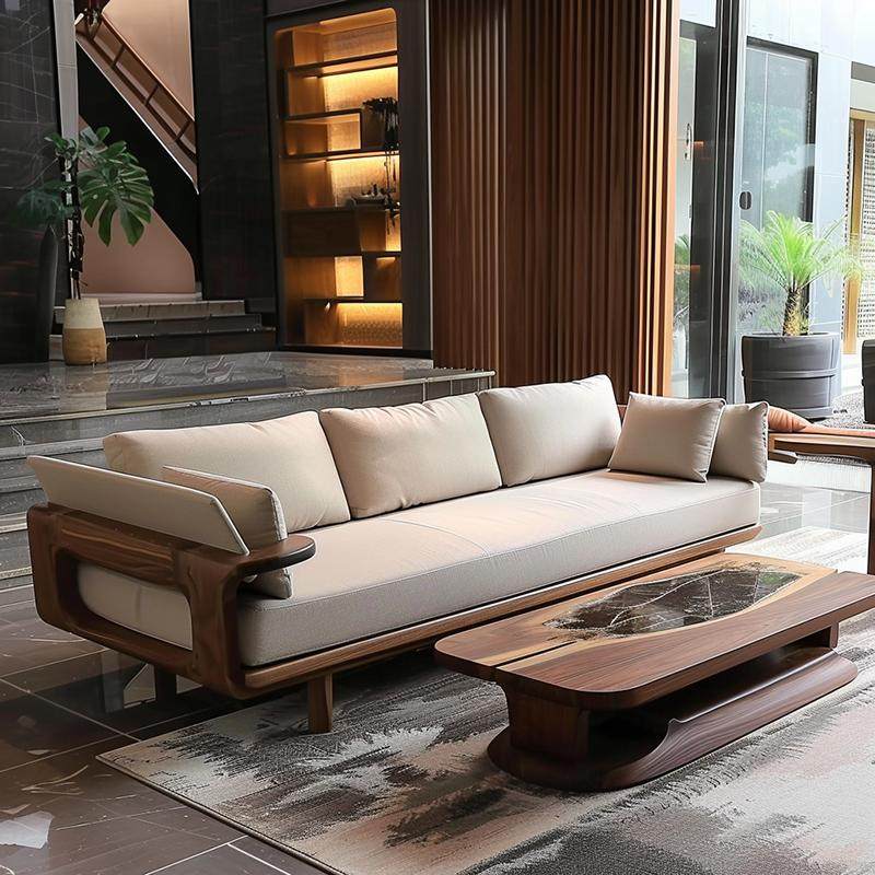 北美黑胡桃木客厅沙发新中式禅意大小户型高端酒店白蜡木直排家具,住宅家具,实木沙发,淘宝优惠券,粉丝福利购,淘宝优惠卷