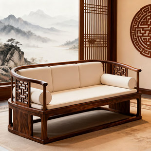 设计师同款高端定制宋式美学罗汉床禅意黑胡桃木实木美人榻贵妃榻