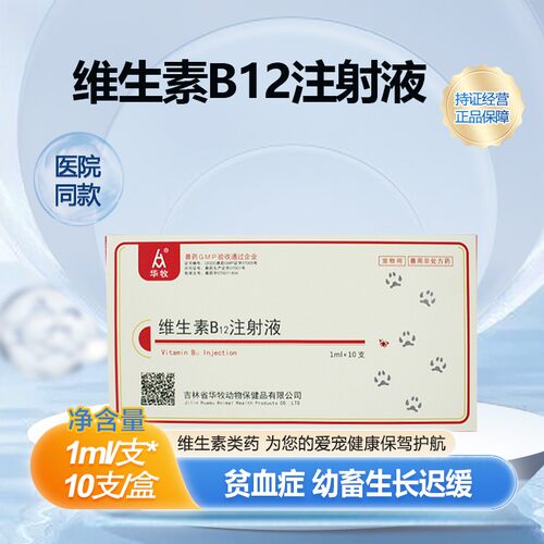 华牧维生素B12注射液猫狗用
