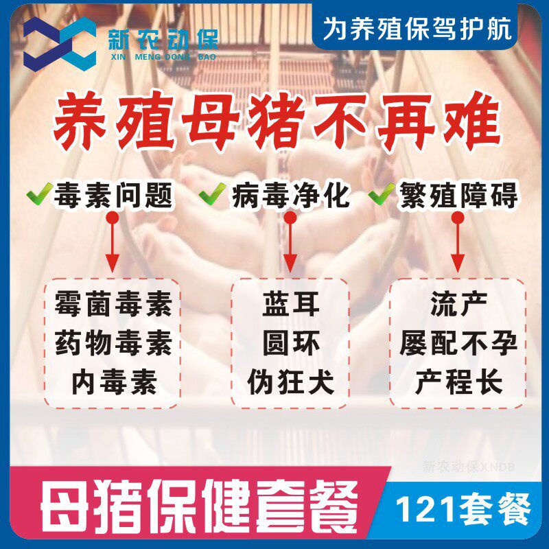 母猪亚健康蓝耳净化套餐泪斑出血点铁锈斑排毒保肝健脾抗病毒兽用
