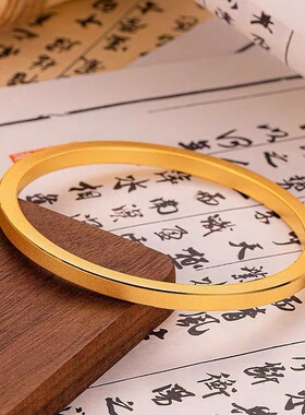 古法沙金饰品平安无事仿真金手镯女小众高级感闭口新中式实心手环