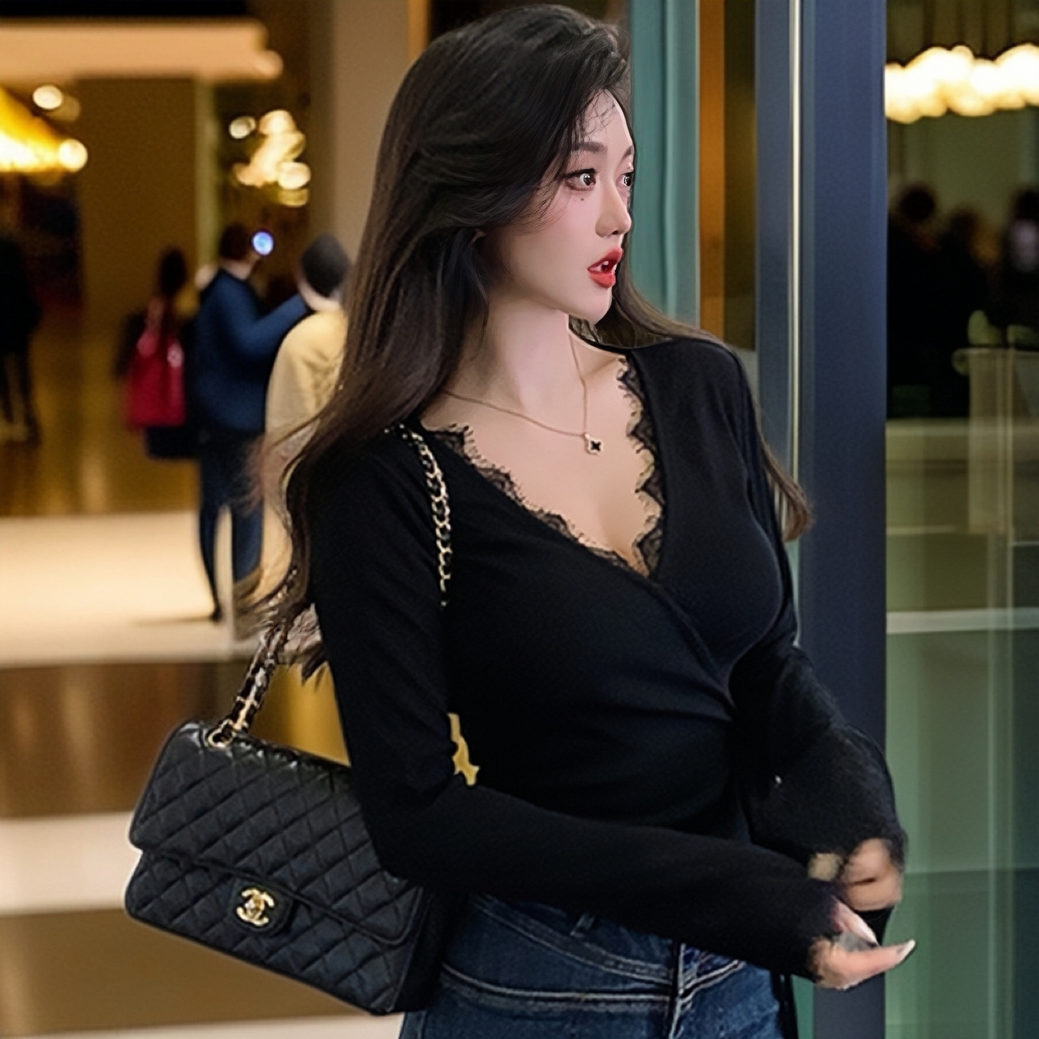 纯欲风辣妹短款长袖t恤女