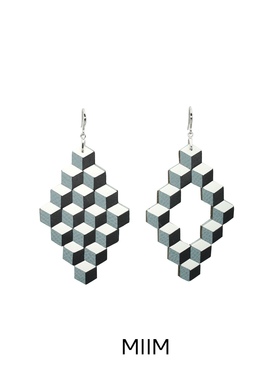 MIIMX魔盒限量小众设计夸张艺术气质不对称手工牛皮耳环纯银耳饰