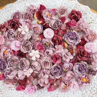 仿真花头饰配件胸花假花汉服头饰胸花玫瑰花墙装饰直播背景