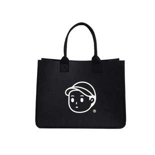 FINERWORLD毛毡托特包大容量手提纯色时尚 百搭情侣小众字母街摆拍