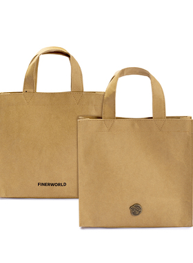 FINERWORLD可水洗牛皮纸斜挎托特包手提百搭休闲通勤男女学生单肩