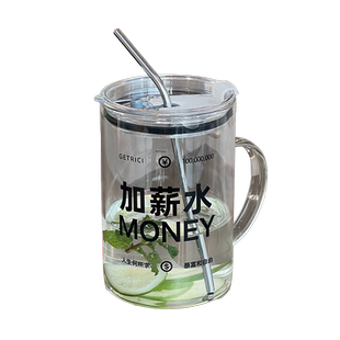 简约水杯女士大容量1000ml带盖吸管杯耐高温泡茶杯网红玻璃杯男款