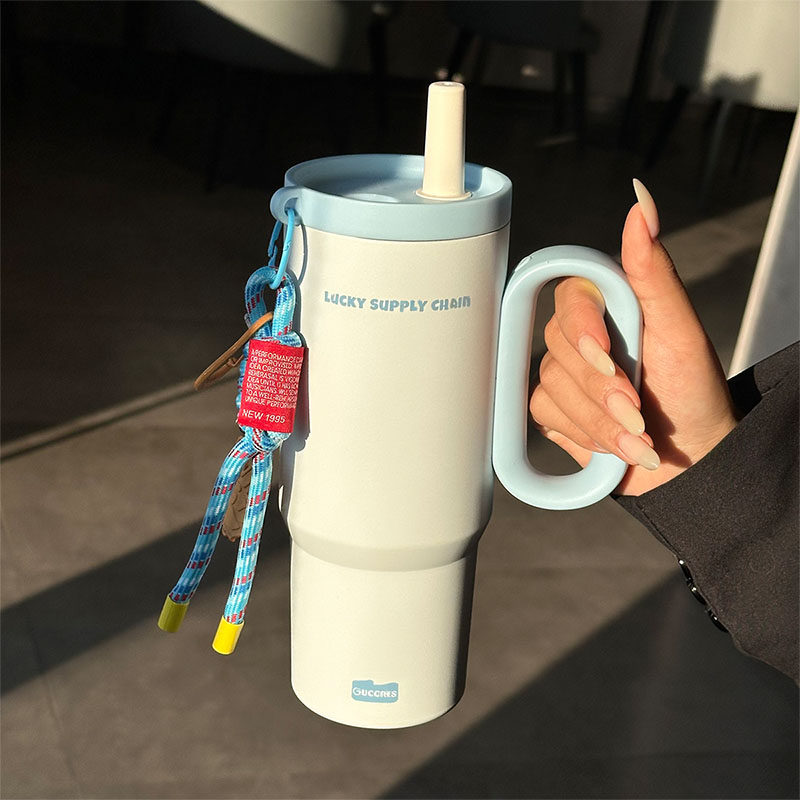 保温杯女生带把手吸管咖啡杯大容量随行水杯高颜值奶茶保冷杯子男,餐饮具,保冷/保温杯,淘宝优惠券,粉丝福利购,淘宝优惠卷