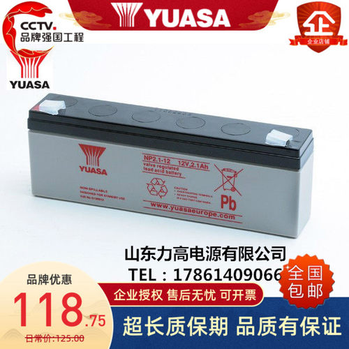 YUASA汤浅蓄电池NP2.1-12医疗电池12V2.1AH/12V2.3AH仪表仪器电池