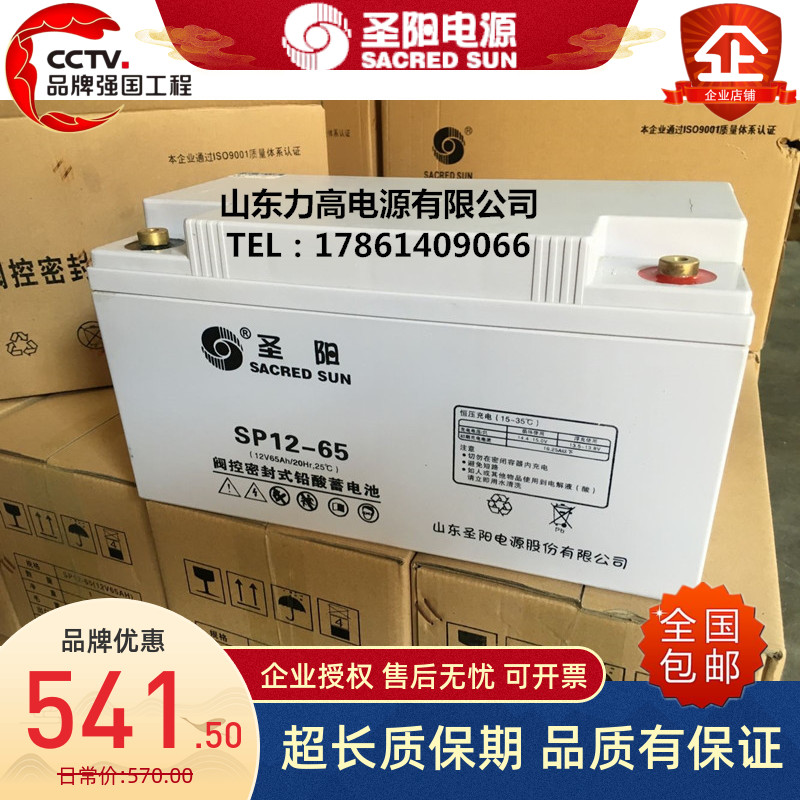 圣阳蓄电池SP12-65不间断电源 12V65AH主机EPS12伏65安时后备电池