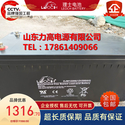 LEOCH/理士蓄电池 DJM12200/12V200AH机房UPS铅酸电瓶12伏200安时