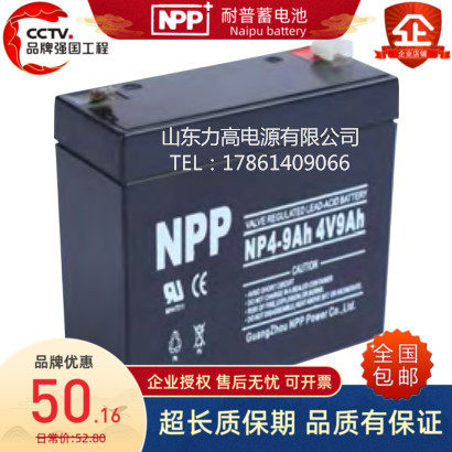 耐普蓄电池NPP4V小密系列NP4-9AH 4V9AH高品质电池电子医疗照明用