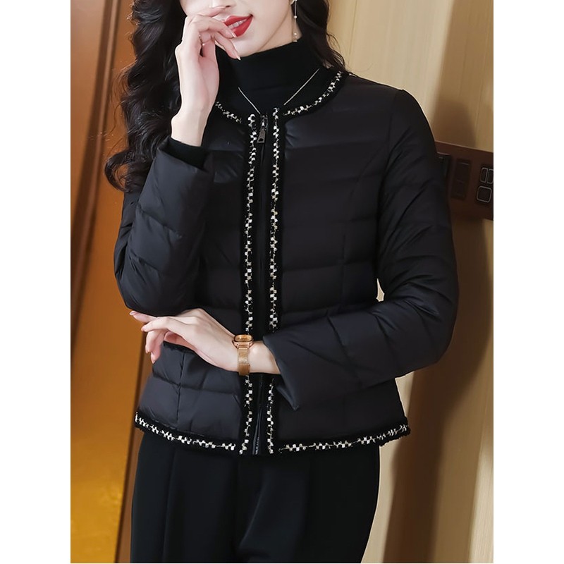 声雨竹小香风羽绒棉服女秋冬季新款小个子短款高端洋气时尚轻薄保