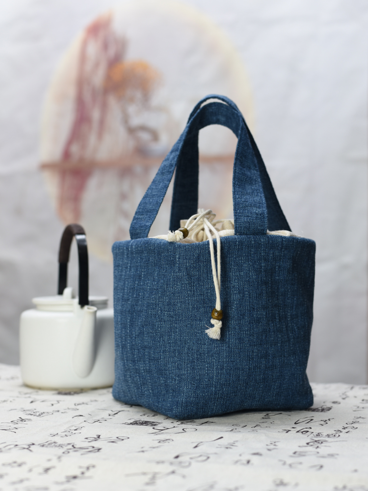 复古国风三层加厚提梁壶便携布袋