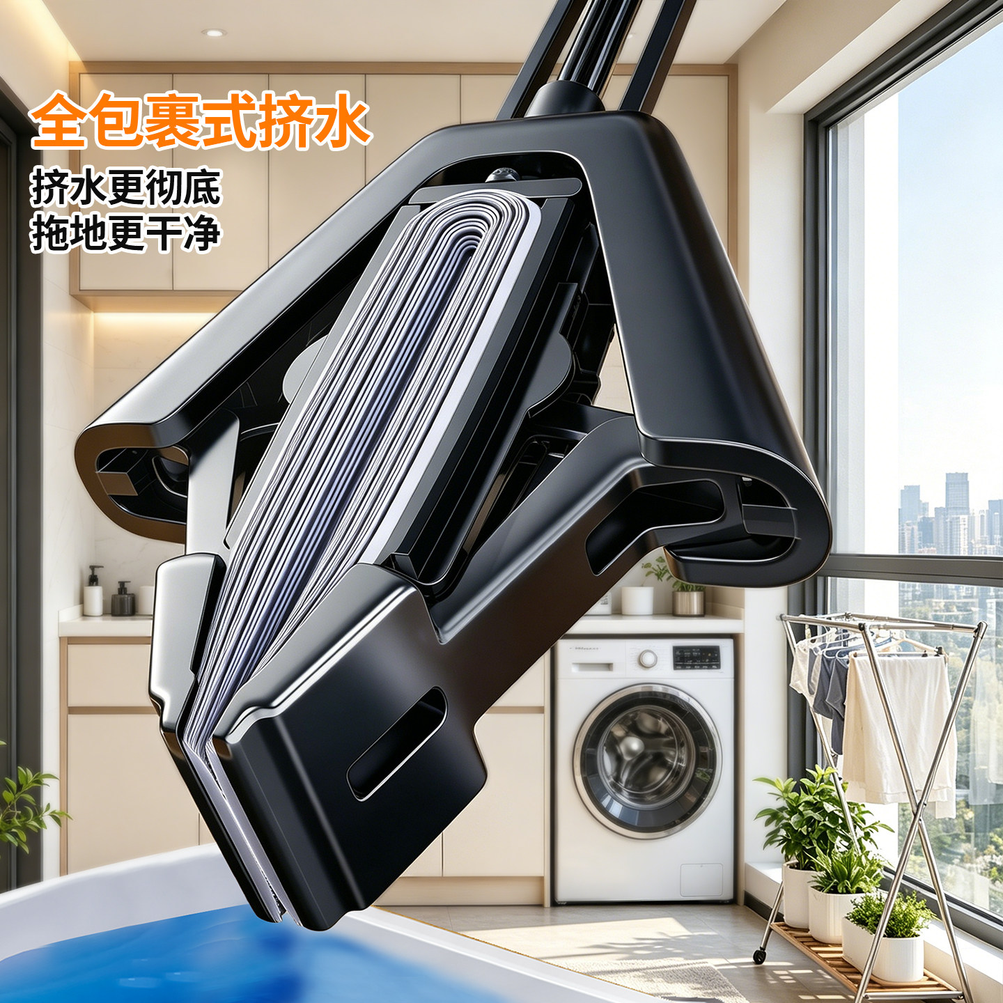 佳帮手吸水海棉拖把2026新款家用一拖净干湿两用免手洗胶棉头拖布