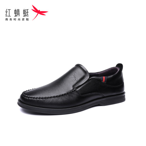 红蜻蜓百搭休闲皮鞋脚蹬舒适爸爸