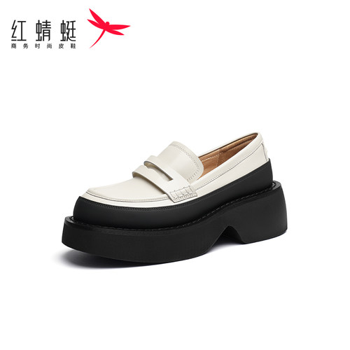 红蜻蜓松糕厚底乐福鞋一脚蹬
