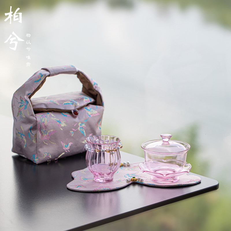 户外可携式盖碗套装收纳包旅行茶具耐热玻璃泡茶器2025新款快客杯,餐饮具,旅行茶具,淘宝优惠券,粉丝福利购,淘宝优惠卷