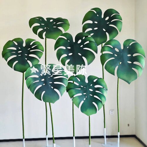 巨型EVA仿真龟背叶雨林橱窗美陈