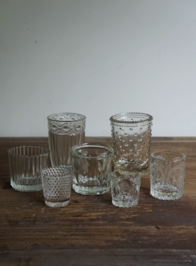 NfT 外贸出口库存vintage复古古董玻璃杯 水杯果汁啤酒冷饮牛奶杯