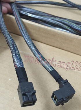 原装拆12G原装HD Mini SAS线8643转SFF 8643阵列卡内置直-弯头