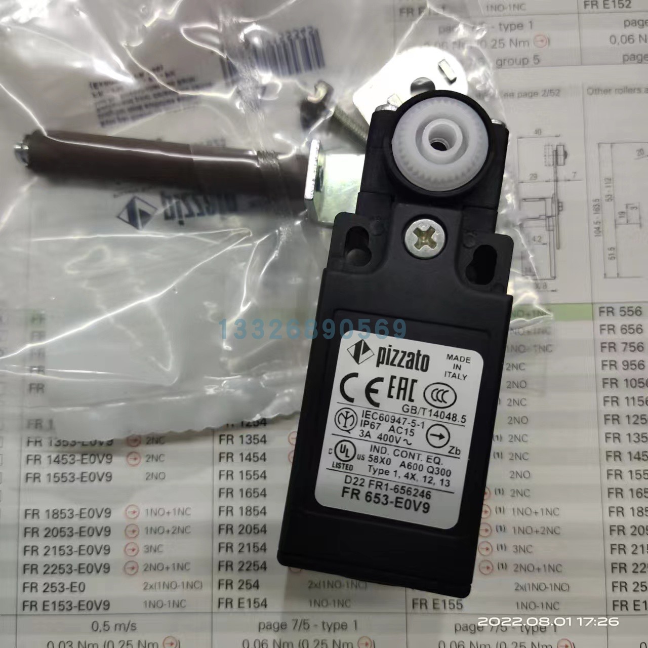 PIZZATO限位开关FR653-E0V9原装FR653全新正品