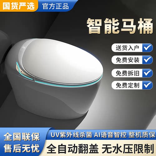 一体智能马桶UV杀菌语音控免安装
