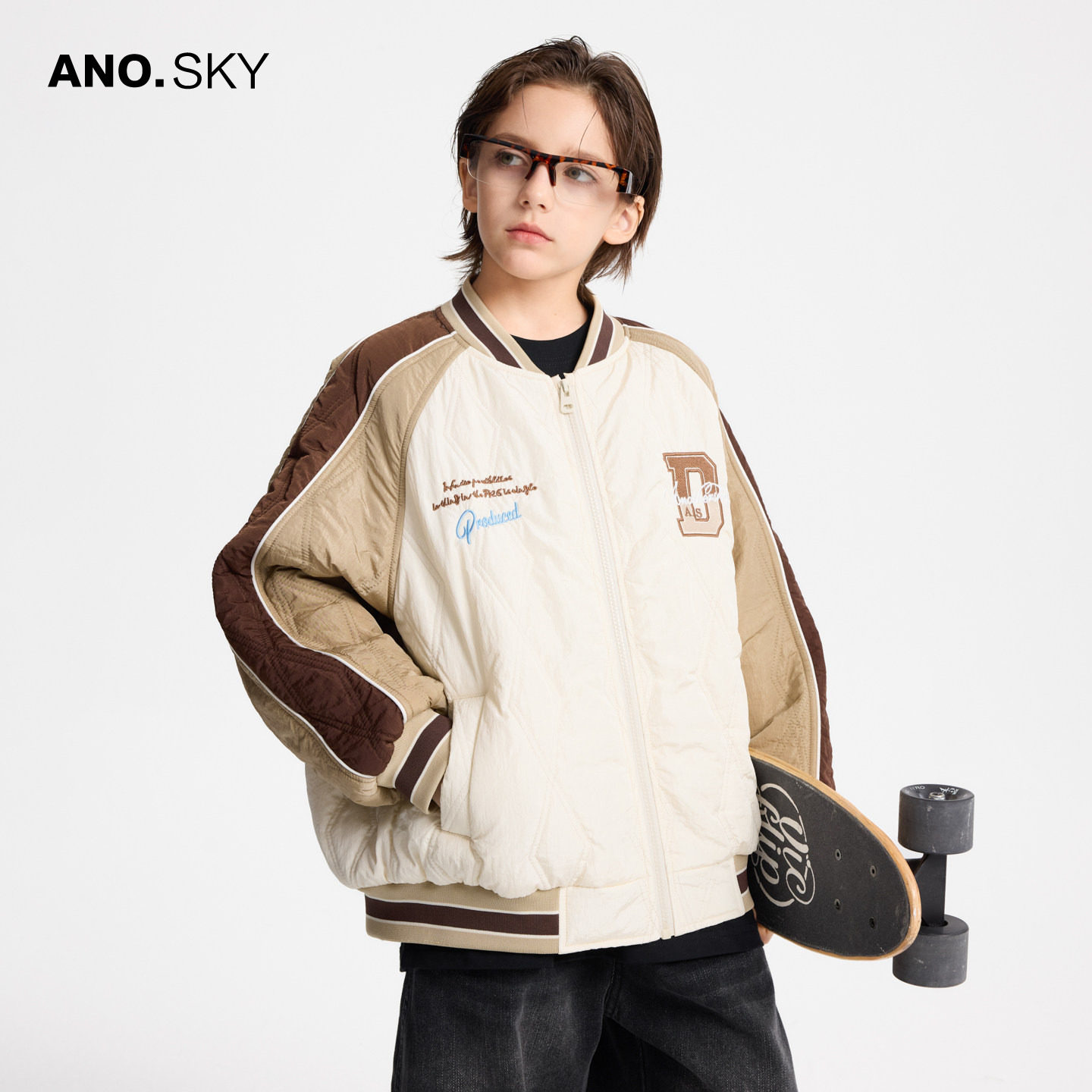 anothersky儿童冬装加厚棒球棉服外套2026新款男童秋冬季防风棉衣