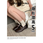 法式 通勤舒适单鞋 2026春季 真皮版 新款 内增高英伦风乐福鞋 小皮鞋