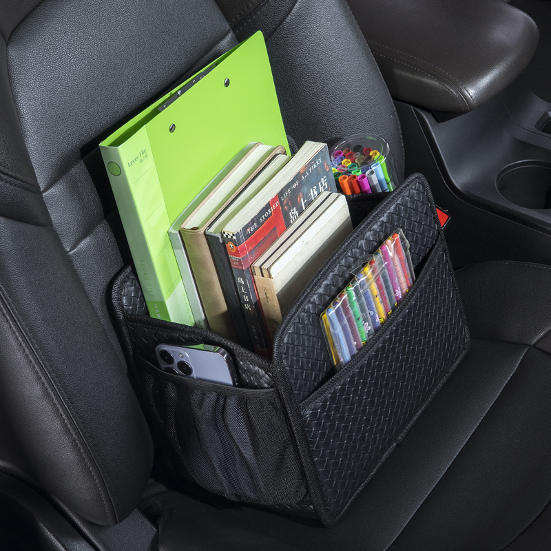 汽车副驾驶储物收纳盒前排摺叠置物箱车内座位放零食杂物车载书架