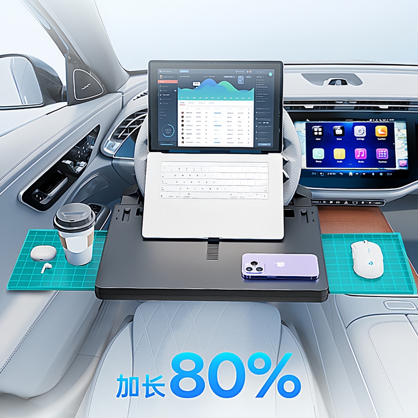 方向盘小桌板车载笔记本支架平板电脑桌汽车用前排车内办公工作台