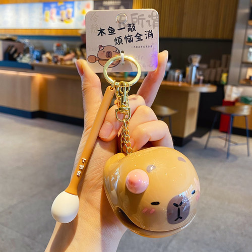 【2件9折】正版佛系木鱼钥匙挂件