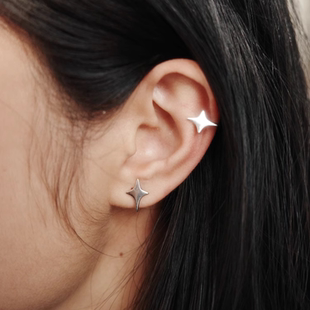 Heymen黑门 伯利恒之星 无耳洞S925银耳饰耳扣耳骨夹
