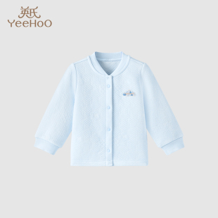 家居服 英氏男女宝宝恒温保暖睡衣2025秋冬保暖上装 商场同款