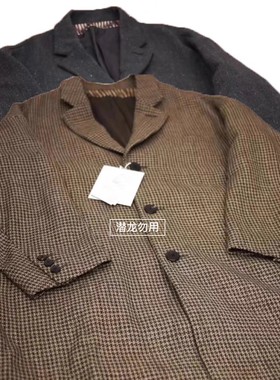 豪德玛visvi 21aw HAMMONS COAT长款羊毛大衣粗花呢千鸟格风衣