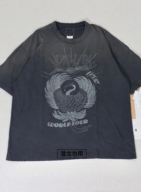 豪德玛visvi 23AW JUMBO CRASH WORLD TOUR做旧仙鹤短袖T恤