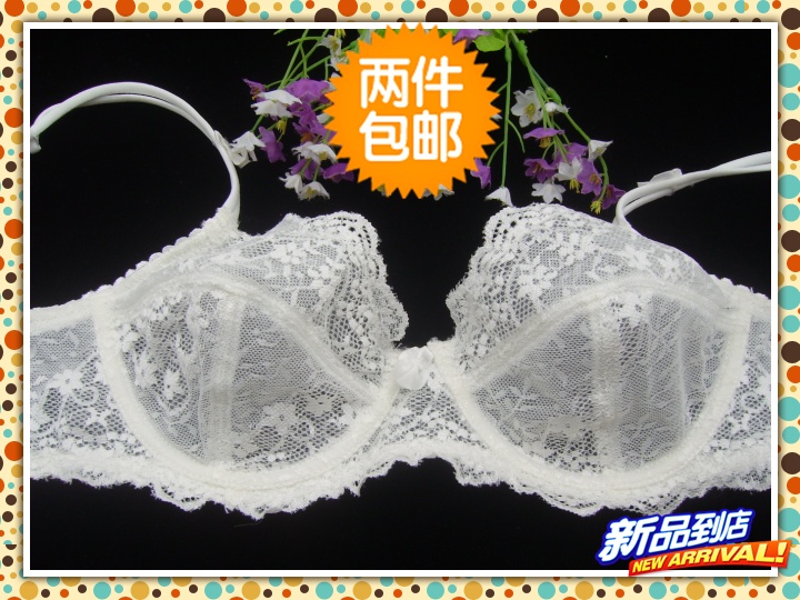 清货  外贸超薄蕾丝性感文胸 夏季透明内衣 胸罩70B75B80C