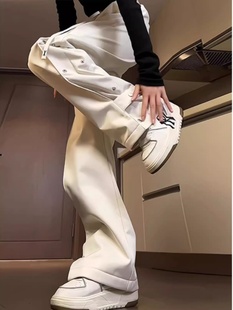 潮牌1818机能滑雪裤男秋冬加绒防寒冲锋裤高级感微喇排扣工装裤子