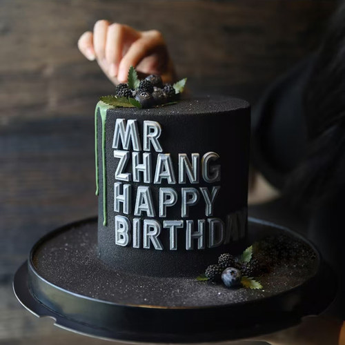 创意网红黑色男士绅士动物奶油生日蛋糕同城配送上海苏州厦门昆山