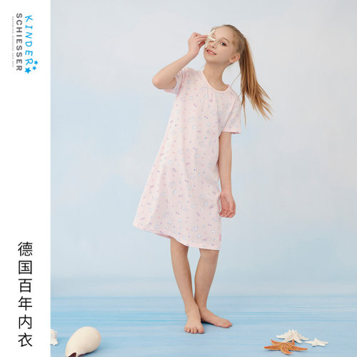 舒雅女童纯棉超级小英雄睡裙