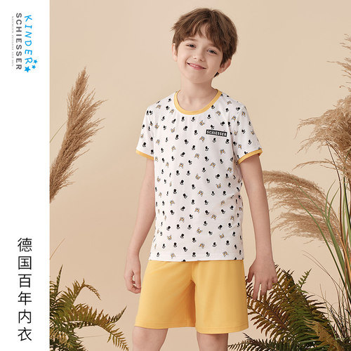 舒雅男童吸湿速干家居服套装